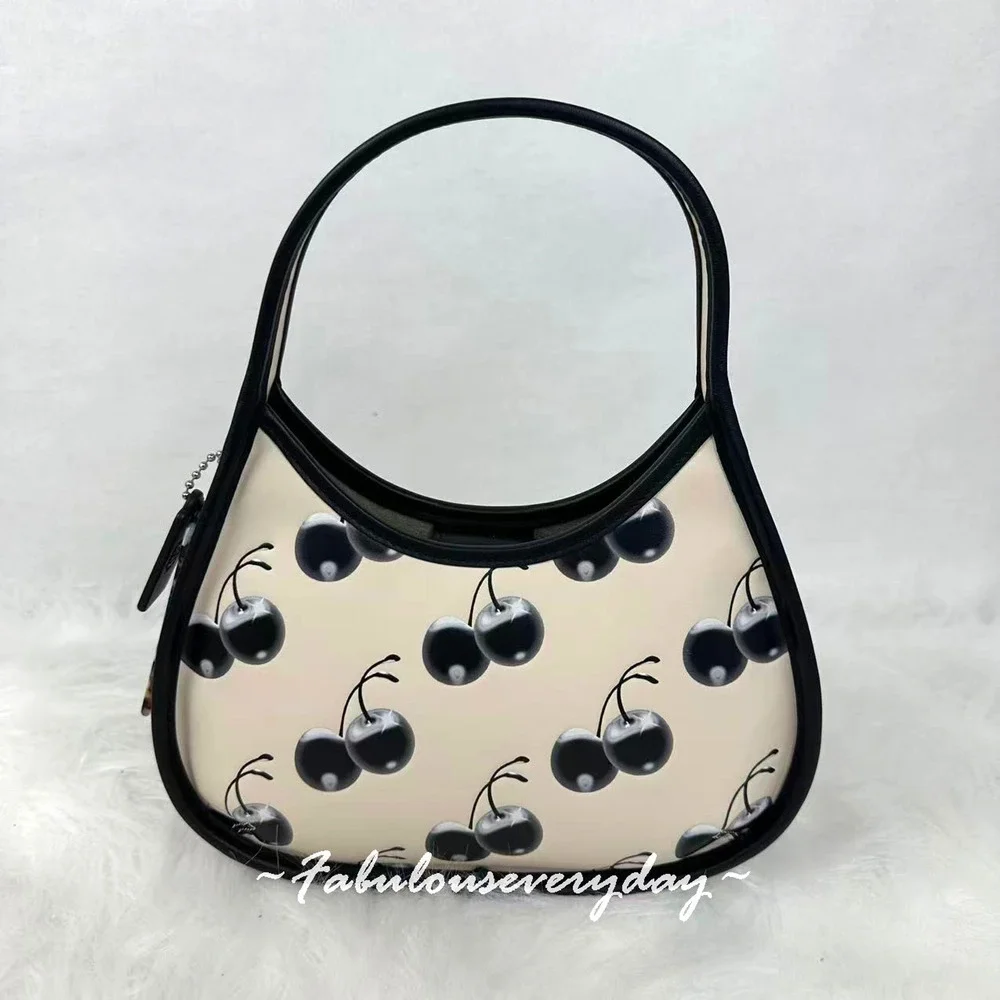 Coach Ergo Cherry Bag in Coachtopia Leather Black/Cloud Multi CL754 NWT